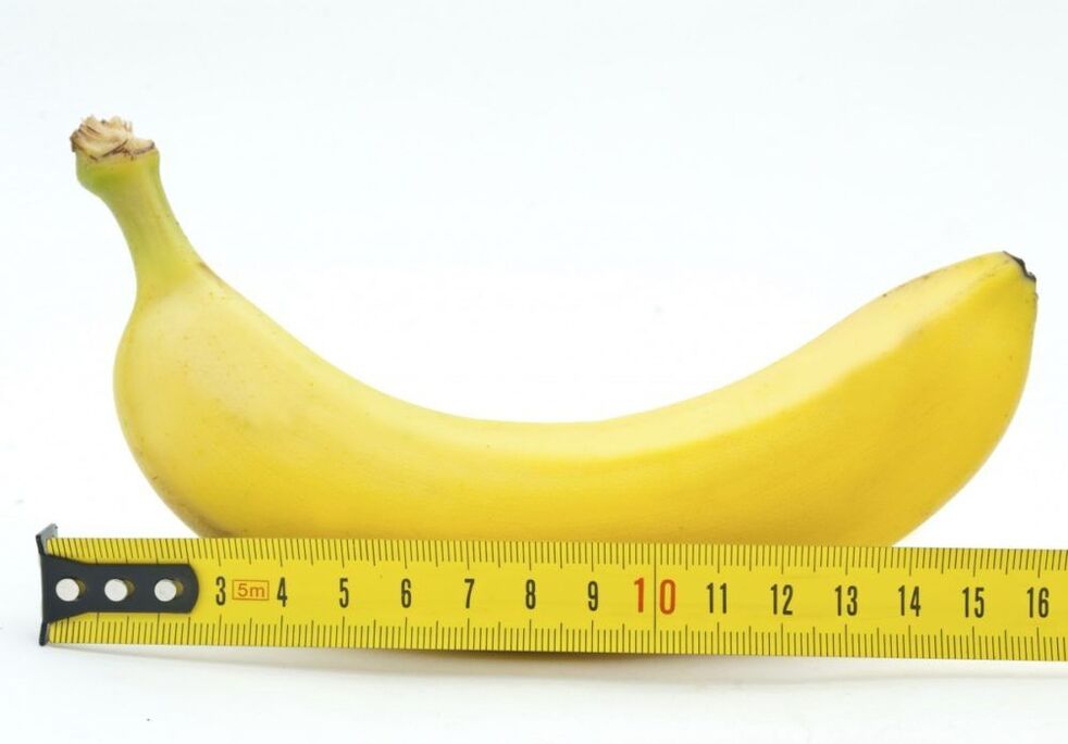 măsurarea dimensiunii penisului folosind exemplul unei banane